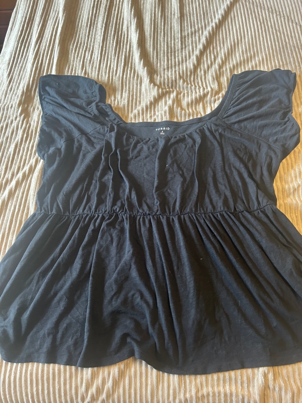 torrid Black Peplum Scoop-Neck Top